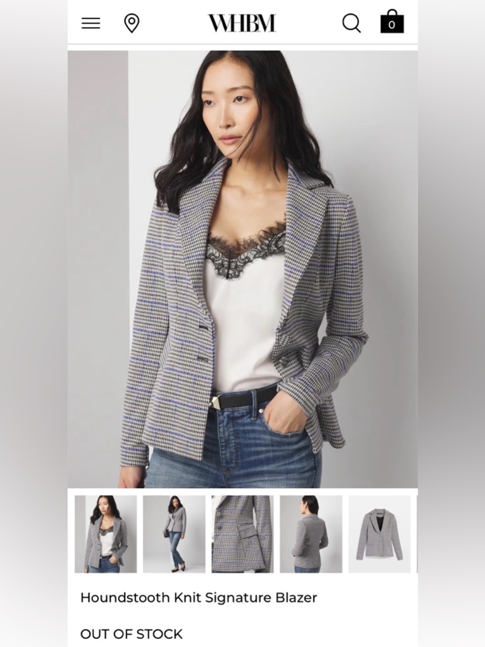 WHBM-Houndstooth Knit Signature Blazer